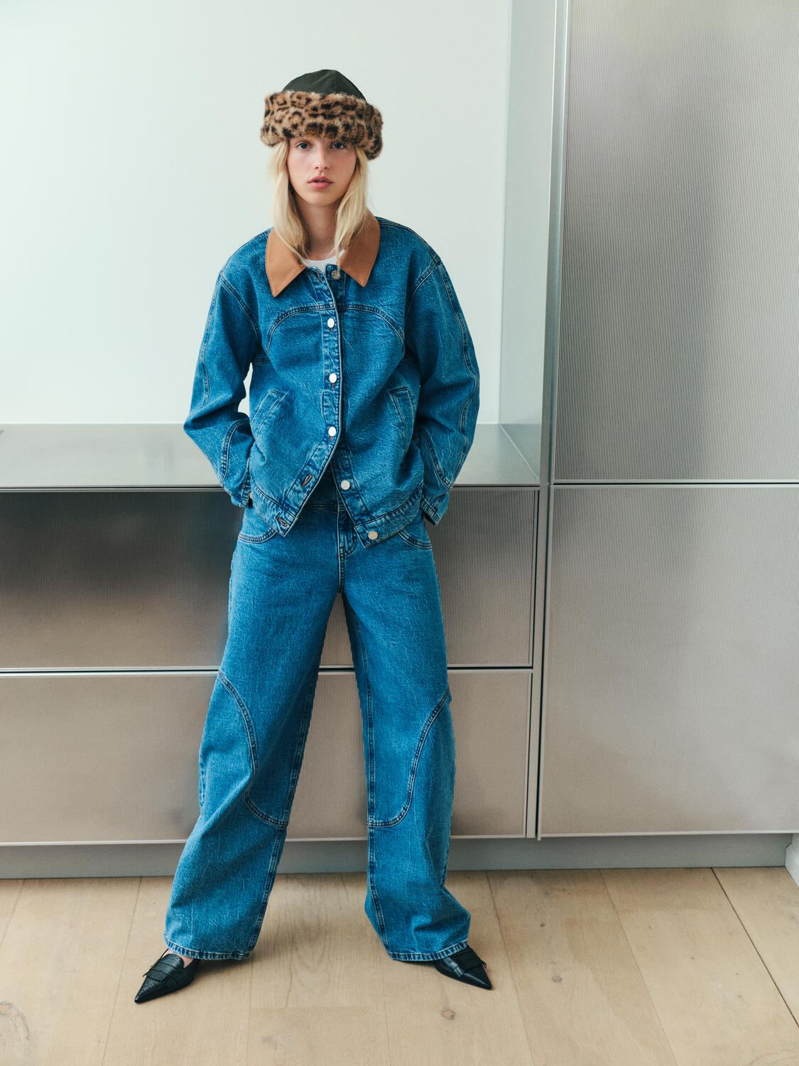 Bayson denimjakke - Denim Suede Mix